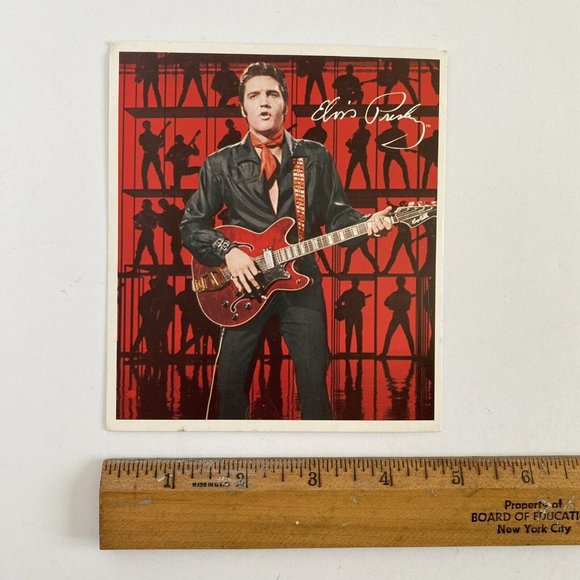 Elvis Red Guitar Collectible Candle Postcard Only Presley Enterprises Vintage - Picture 6 of 6